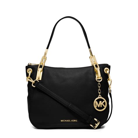 michael kors black medium purse|michael kors black leather handbag.